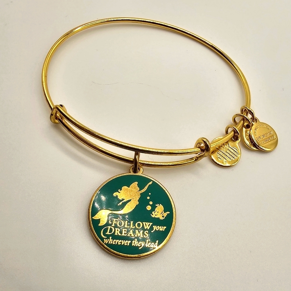 Disney Alex and Ani Bracelet - Ariel Follow Your Dreams - Gold 2016